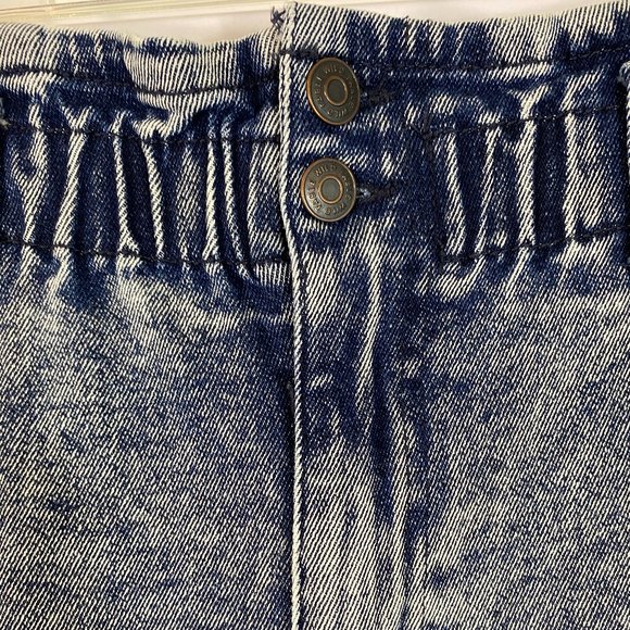 Wild Fable Ruffle Top Elastic Waist Blue Denim Jeans EUC Women's Size 8 - Picture 8 of 16